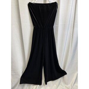 Prelude SKU 7614 Black Velvet Strapless Jumpsuit Size 4